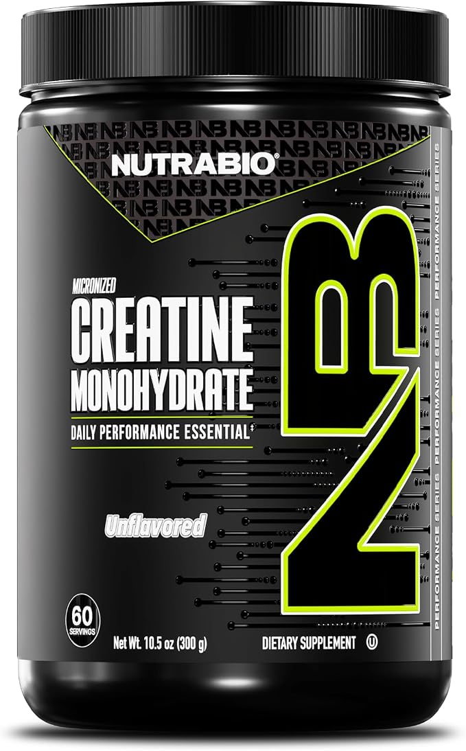 NutraBio Pure Micronized Creatine Monohydrate Powder Supplement, Unflavored, (300 g) - Supports Bulk Muscle Energy, Recovery, and Strength - HPLC Tested Creatine Powder Supplement for Men and Women