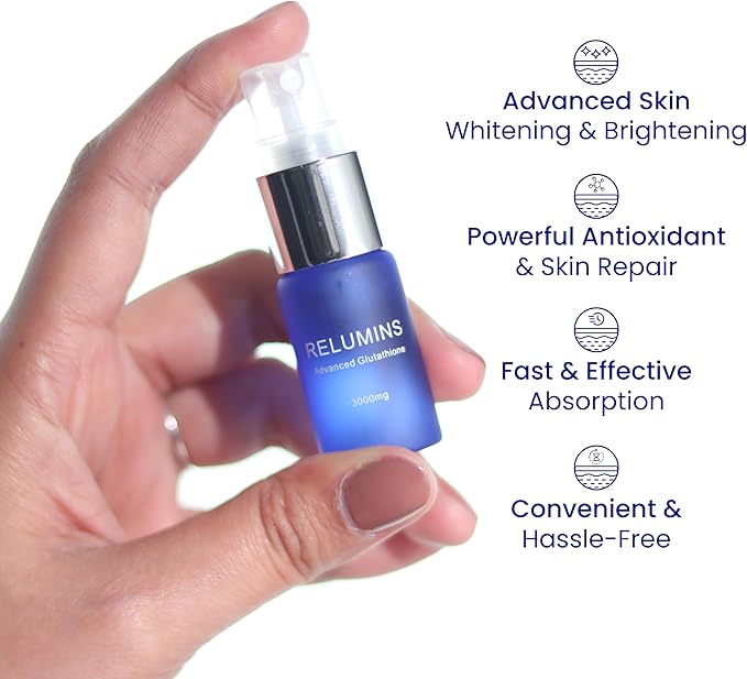 Relumins Highest Dose Sublingual Glutathione Oral Spray - New Advanced Formula 6000mg Plus Zinc - Professional Formula for Skin, Brain, and Immune Health, Made in USA (3000mg x 2 Bottles)