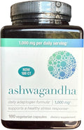Organic Ashwagandha Daily Adaptogen Formula, 1000mg, 180 Vegetarian Capsules, Stress Support Supplement with KSM-66, Enhanced with Ginger Extract