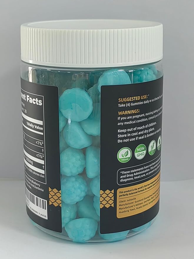 Nutravita NSF Certified Creatine Gummy - Creatine Monohydrate Gummies for Men & Women-5g of Creatine Monohydrate per Serving - Sugar Free,Vegan, Blueberry Flavor, 120 Count