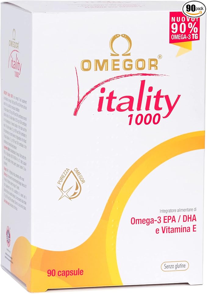 OMEGOR Omega 3 1000mg Fish Oil Capsules IFOS Certified Vitality 1000 DHA EPA Omega3 Supplement - No Fishy Aftertaste, Non-GMO (90 Softgels)