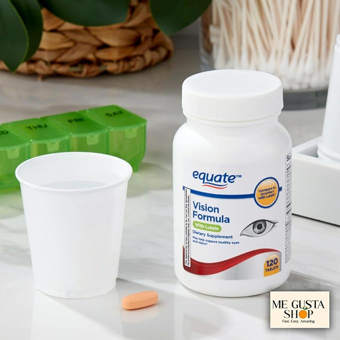 Equate Vision Formula with Lutein Tablets Dietary Supplement, 120 Count + me Gusta Sticker
