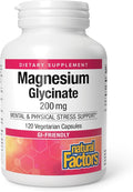 Natural Factors Magnesium Bisglycinate - Whole-Body Health Support Supplement - Natural Magnesium Supplement Supports Bone Strength & Health - 120 Vegetarian Capsules (120 Servings)