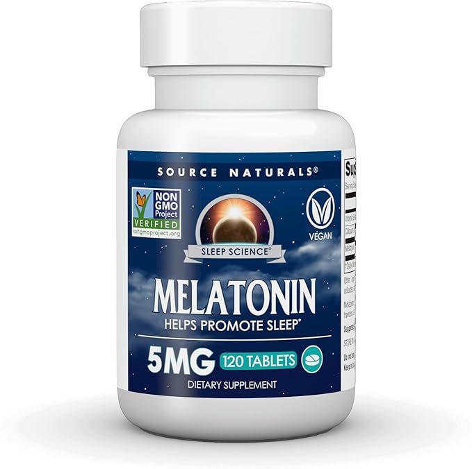 Source Naturals Sleep Science Melatonin, Helps Promote Sleep* - 5 mg - 120 Vegan Tablets