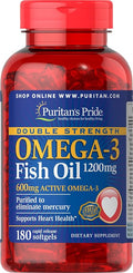 Puritan's Pride Omega-3 Fish Oil 1200 Mg, 180 Count