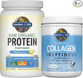 Garden of Life Power Bundle – Collagen Peptides Powder for Hair, Skin, Nails & Joints, Unflavored, 28 Servings + Vegan Vanilla Protein Powder with BCAAs, Probiotics & Enzymes, 20 Servings