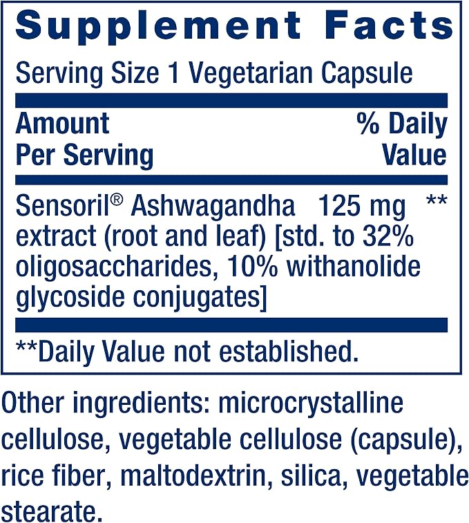 Life Extension Optimized Ashwagandha - Stress Management Supplement for a Healthy Stress Response, Focus, Memory, Stress Relief - Vegetarian, Gluten-Free, Non-GMO, 60 Capsules