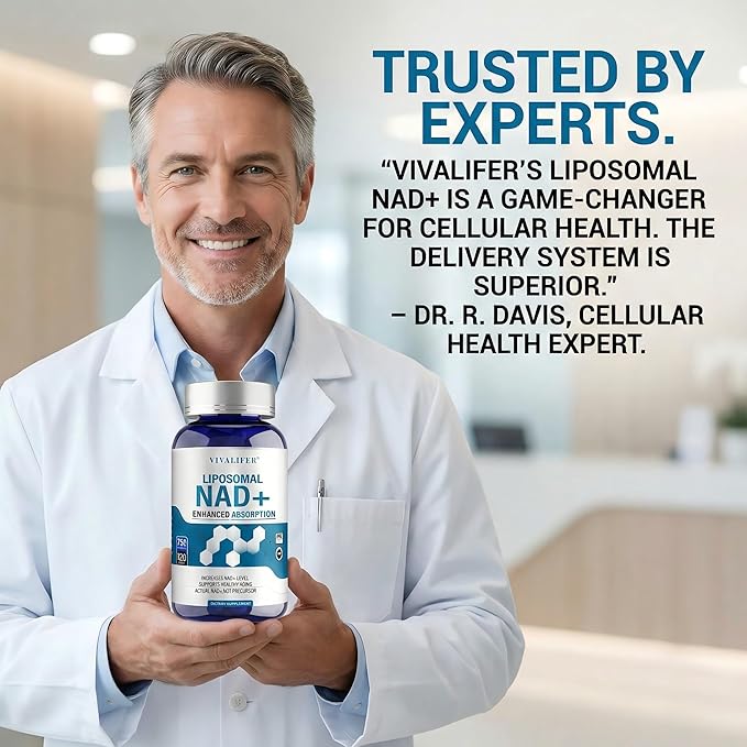 Liposomal NAD+ Supplement 750mg - 120 Capsules NMN Alternative Superior Absorption & Bioavailability -True Nicotinamide Adenine Dinucleotide for Cellular Energy, DNA Repair Support & Healthy Aging