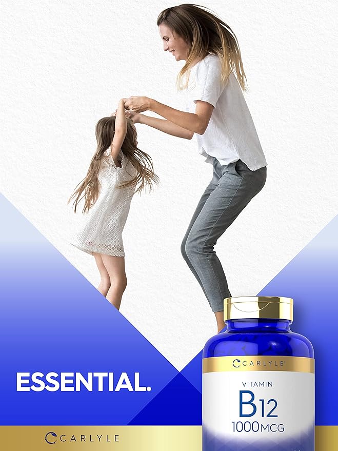 Carlyle Vitamin B12 1000 mcg | 400 Tablets | Vegetarian, Non-GMO, Gluten Free Supplement