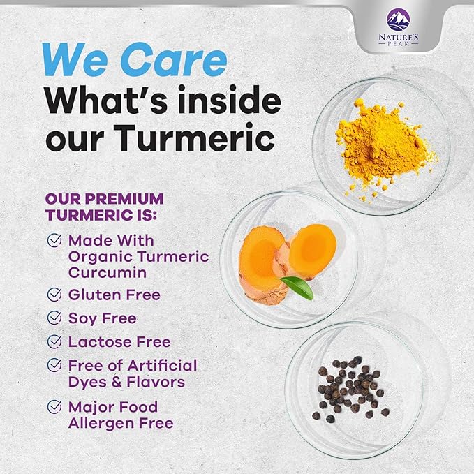 Turmeric Curcumin Supplement - 1750mg Organic Turmeric Per Serving - 95% Curcuminoids, Ginger & BioPerine Black Pepper for Best Absorption - Natural Vegan Joint Support, Bottled in USA - 360 Capsules
