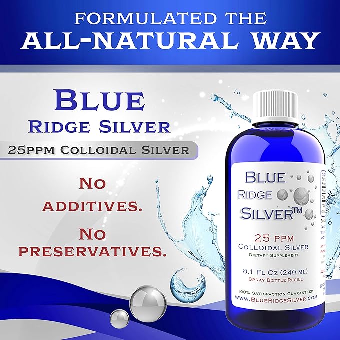 25 ppm 8 oz Colloidal Silver Natural Immune Support Health Supplement