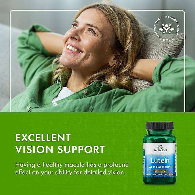 Swanson Lutein Eye Vision Retina Macula Health Supplement 40 mg 60 Softgels Sgels