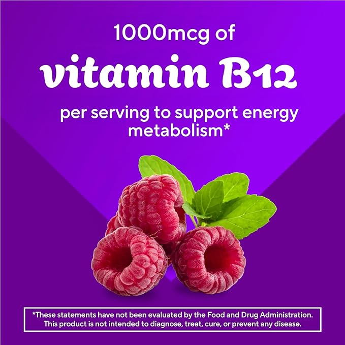 Vitafusion B12 Gummy Vitamins, Delicious Raspberry Flavor, 60ct (30 Day Supply)