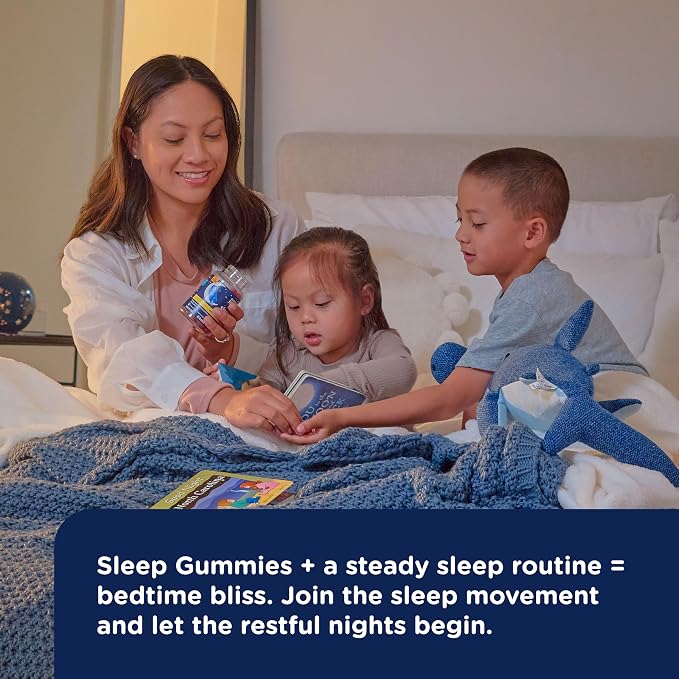 Mommy's Bliss Kids Sleep Melatonin Gummies, No Artificial Colors, Flavors or Gelatin, Strawberry Flavor Children's Melatonin Gummies, Age 3+, 60 Count