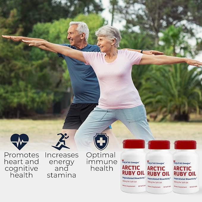 Arctic Ruby Oil - Omega 3 Supplement with Astaxanthin 2mg - Contains Essential Fatty Acids & Antioxidants - Supports Heart, Brain, Eye, Skin, Joint & Immune Health - 60 Softgels (3 Pack)