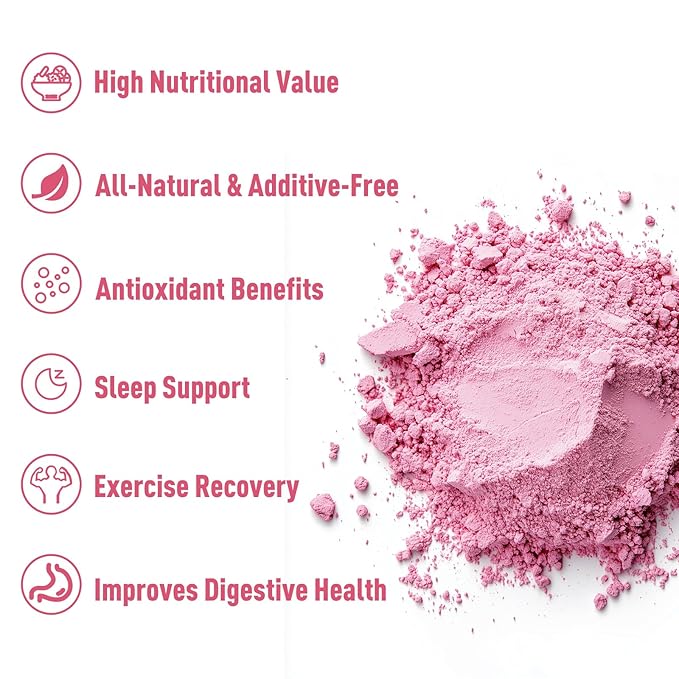 UNLEASH'D ORGANIC Organic Tart Cherry Juice Powder 16 oz – 100% Pure Natural Superfood, Rich in Antioxidants & Vitamins