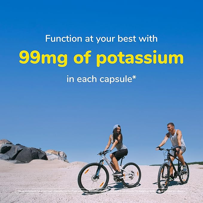 Twinlab Potassium Caps - Electrolyte Supplement for Muscle, Heart & Tissue Health - 180 Capsules, 99 mg