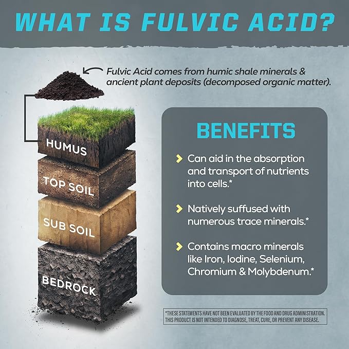 Fulvic Acid Trace Minerals Drops Supplement Organic Liquid Mineral Water Drops Vegan | Plant Based Liquid Light Mineral Complex 32 Fl Oz 32 Servings by Sunwarrior