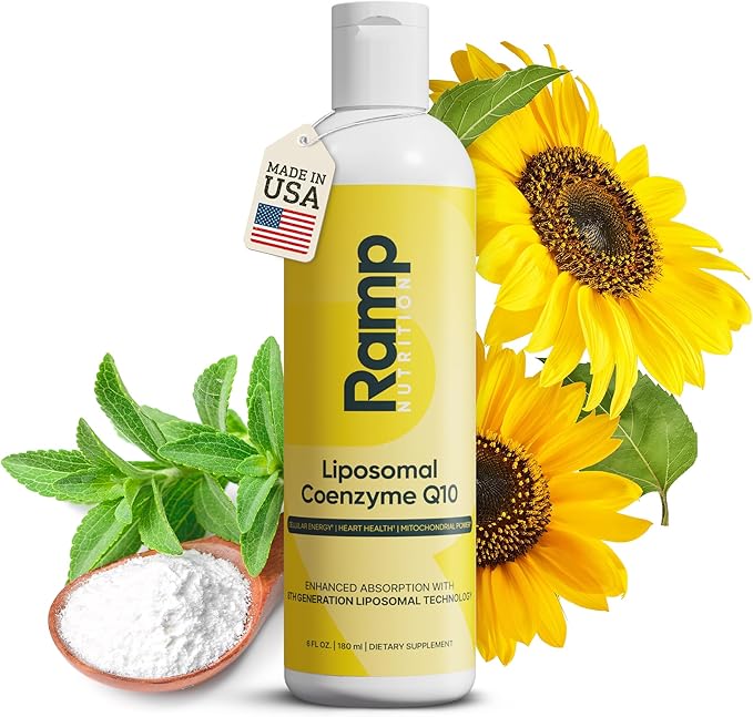 Liposomal CoQ10 Liquid – 100mg Ubiquinol CoQ10 – Liquid CoQ10 for Heart Health, Energy & Mitochondrial Support – High Absorption – Vegan, Non-GMO – 30 Servings