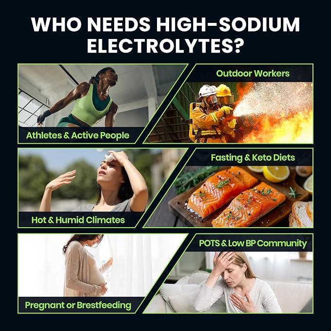 Venture Pal High Sodium Sugar-Free Electrolyte Powder Packets - Hydration Packets with Sodium, Potassium & Magnesium | Zero Calories | Keto, Vegan, and Paleo Friendly | 30 Sticks