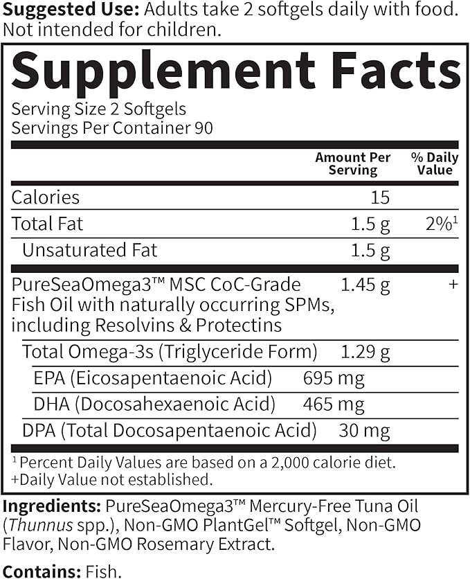 Garden of Life Dr. Formulated Advanced Omega Fish Oil, 1,290mg EPA DHA & DPA in Triglyceride Form - Omega 3 Fish Oil Supplement for Heart Health & Brain Support, Non-GMO, Citrus Flavored, 180 Softgels