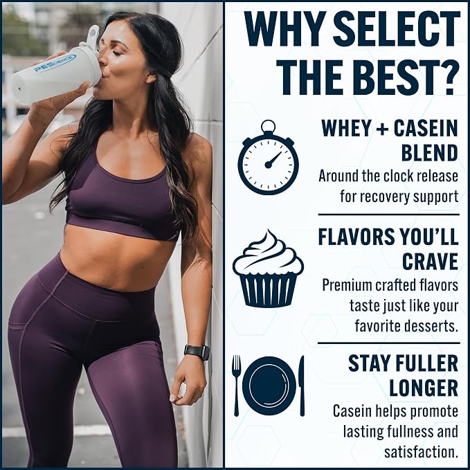 PEScience Select Protein Powder, Whey and Casein Blend, Lean Protein Powder for Women and Men, Low Calorie, Low Carb, Keto Friendly, Gluten Free, Snickerdoodle - 27 Servings