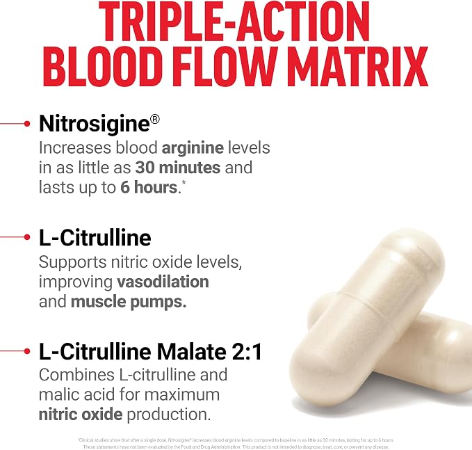 Force Factor Nitric Oxide Booster,Fast-Acting Formula with L-Arginine,Boosts Nitric Oxide Levels,Maximize Muscle Pumps,Enhance Endurance,Improve Circulation,120 Capsules,(Pack of 2)