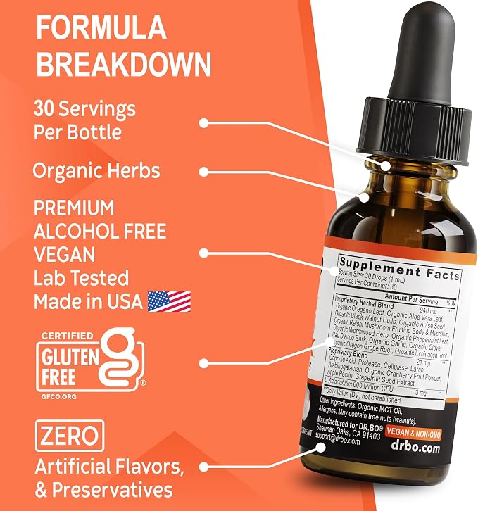 Candida Cleanse Detox for Women & Men - Organic Oregano Oil Drops, Caprylic Acid Black Walnut Wormwood Candi Support Supplement Kit - Natural Oral Anti Overgrowth Gut Balance Flora Complex Supplements
