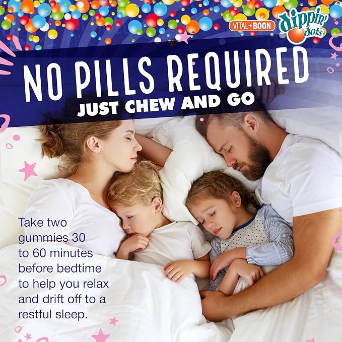 Dippin' Dots Extra Strength Melatonin 20mg Gummies for Adults - Melatonin Gummies with 20mg per Serving - Vegan Friendly Nighttime Sleep Supplement - Made with Natural Colors & Flavors (60 Count)