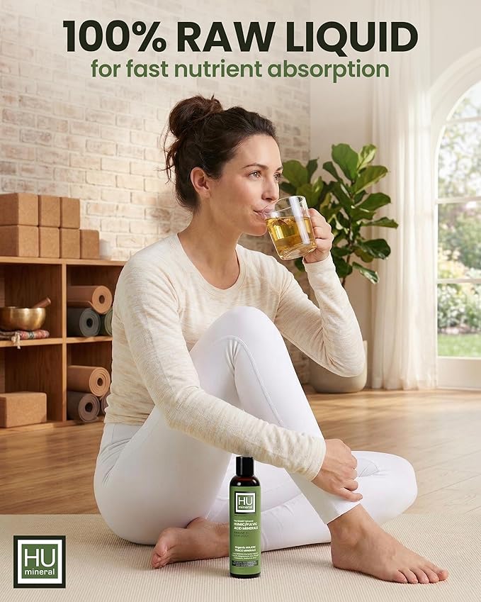 Fulvic Acid Trace Minerals Drops for Water - Raw Liquid Ionic Minerals with Humic Acid & Electrolytes - Energy, Immune & Gut Support, Detox - Vegan Plant-Based Concentrate - 8 oz