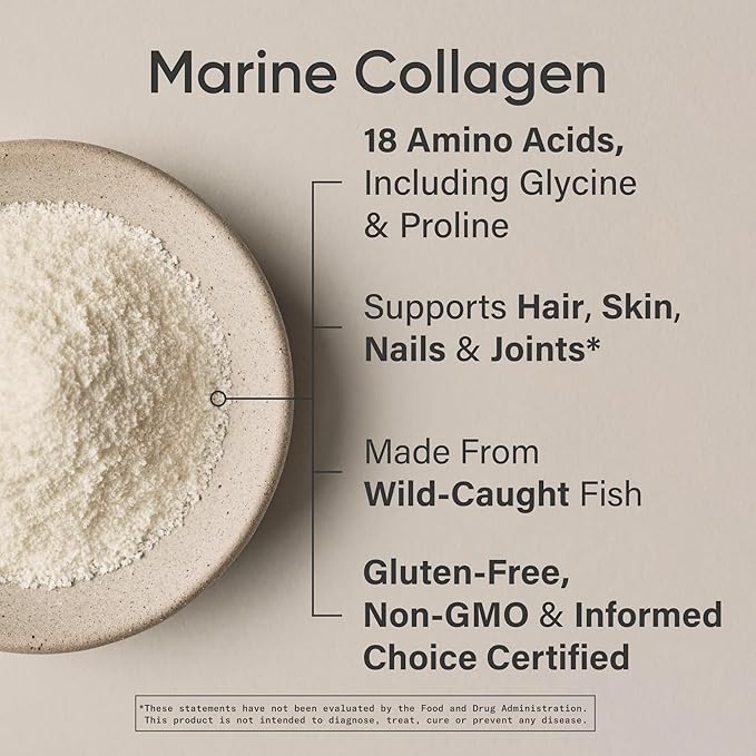 Sports Research Marine Collagen Peptides Powder - Sourced from Wild-Caught Fish, Pescatarian Friendly, Keto Certified & Non-GMO Tested - Easy to Mix in Water or Juice! (34 Servings)