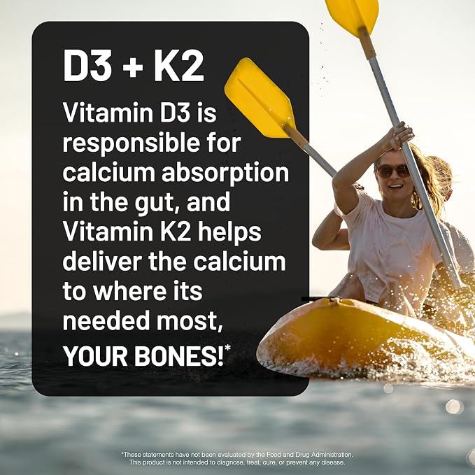 NatureWise Vitamin D3 1000IU + K2 (MK7) 100mcg with Organic Extra Virgin Coconut Oil - Supports Calcium Absorption, Bone & Immune Health - Non-GMO, Soy & Gluten-Free - 30 Softgels[1-Month Supply]