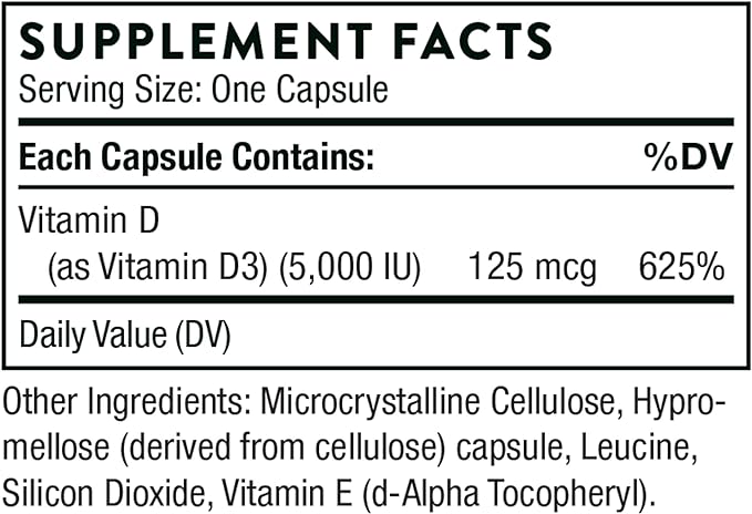 THORNE - Immune & Wellness Support Bundle - Asorbic Acid & Vitamin D-5000 - Antioxidant & Immune Function - 60 Servings