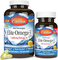 Carlson - Elite Omega-3 Gems, 1600 mg Omega-3 Fatty Acids Including EPA and DHA, Norwegian Fish Oil Supplement, Wild Caught, Sustainably Sourced Fish Oil Capsules, Lemon, 90+30 Softgels
