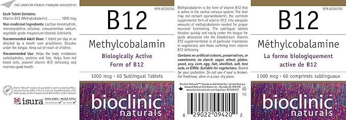 Bioclinic Naturals - B12 Methylcobalamin 1000 mcg 60 loz