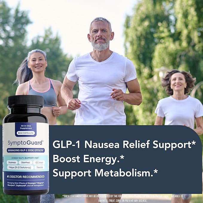 Natural GLP-1 Supplement Support Vitamin for Digestive Comfort and Energy Levels with Pre and Probiotics, Vitamin D3/B12, Chromium and Ginger Root – 60 Capsules (30 Day Supply)