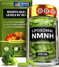 Liposomal NMNH Supplement 300mg – Boosts NAD Anti-Aging, Energy & Focus – NMM Capsules Alternative to for Cellular Vitality – Third-Party Tested, 60 Vegan Capsules | 1 Pack
