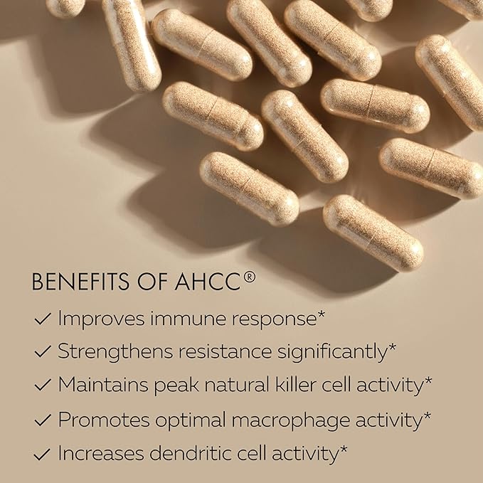 HPD Rx Premium AHCC & Shiitake Mushroom 1100 mg per Serving Supplement, Natural Immunity Booster, Maintains Natural Killer Cell Activity | AHCC is Proven in 30+ Studies | 180-Day Supply, 6-Pack