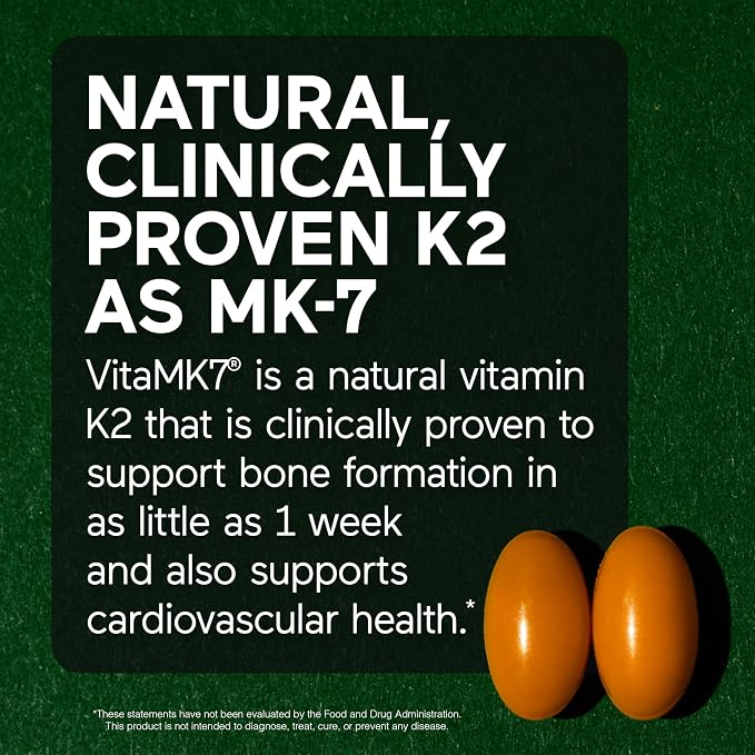 SMARTERNUTRITION Vegan Vitamin D3 5000 IU + Natural Vitamin K2 1100 mcg in Organic Coconut & Olive Oil - D3 K2 Supplement for Immune & Bone Support - 360 Softgels[180 Day Supply]