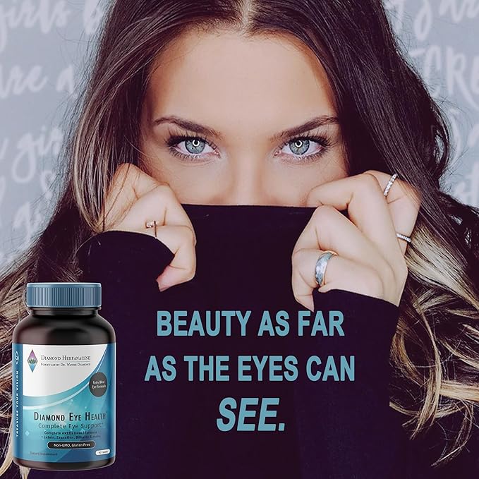 Diamond Eye Health - Natural Vitamins for Complete Eye Support - Healthy Eye Vitamins - Eye Health Vitamins to Help Preserve Aging Eyes - Vegan, Gluten-Free, Dairy-Free - (90 Count)