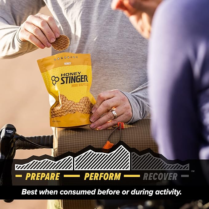 Honey Stinger Organic Mini Honey Waffles, Energy Stroopwafel for Exercise, Endurance and Performance, Sports Nutrition for Home & Gym, Pre and Post Workout, 5 Bags, 26.5 Ounces