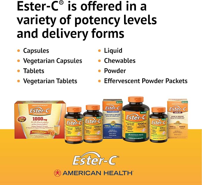 American Health Ester-C 500 mg with Citrus Bioflavonoids Capsules, 300 Count