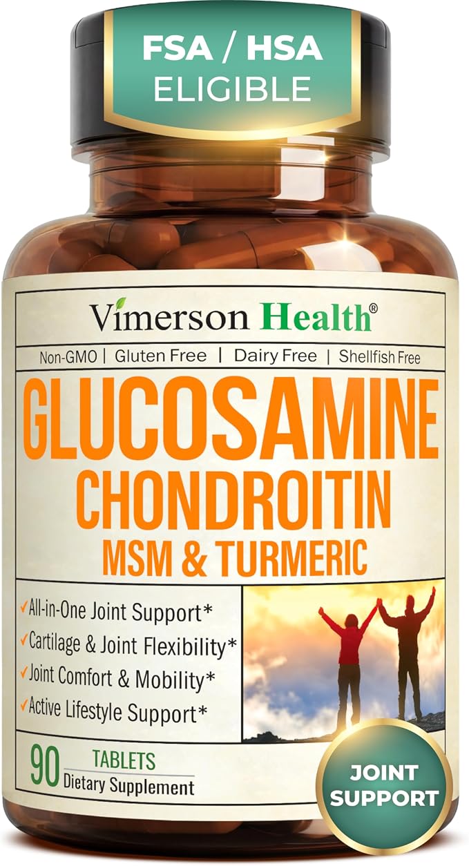 Glucosamine Chondroitin MSM – Joint Support Supplement for Women and Men with Glucosamine Sulfate 1500 mg, Chondroitin and MSM – for Cartilage, Joint Health and Flexibility – 90 Tablets