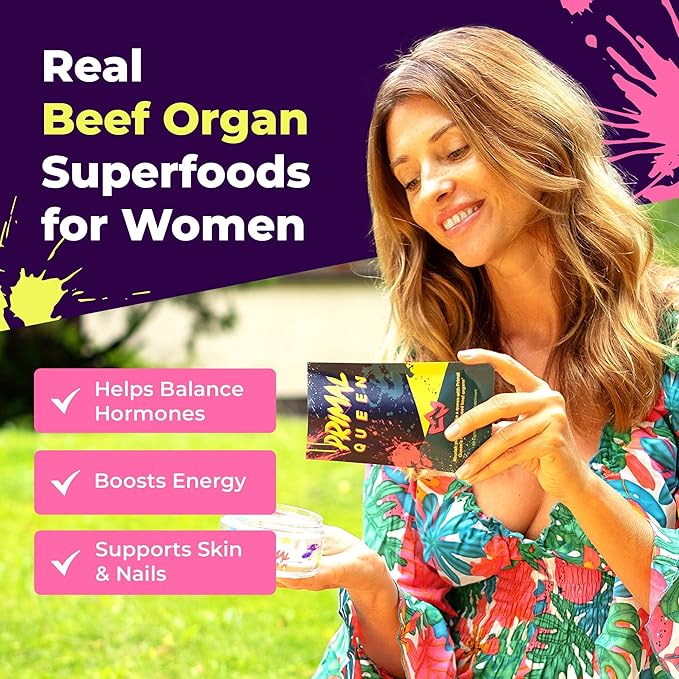 Primal Queen Female-Optimized Beef Organ Superfood Supplement – Grass-Fed, Pasture-Raised Beef Liver, Kidney, Heart, & More – Hormone Balance & Energy for Women – Pack of 2