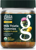 Gaia Herbs Milk Thistle Gummies - Herbal Supplement with Antioxidant Support for Liver Health* - Lemon Flavored - 60 Vegan Gummies (30 Servings)