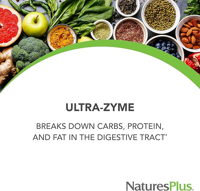 NaturesPlus Ultra-Zyme - 90 Tablets - Enzyme Supplement to Support Healthy Digestion - Gluten Free - 45 Servings