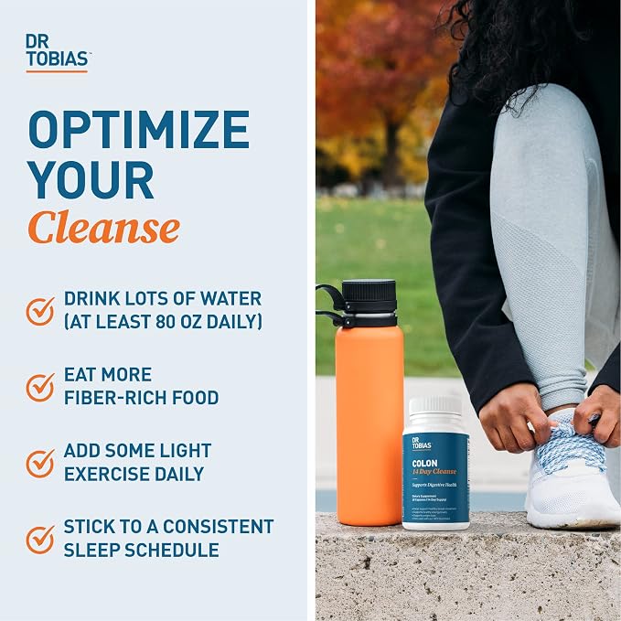 Dr. Tobias Colon Cleanse - Constipation Relief & Gut Health Support for Women & Men | 14 Day Colon Cleanser for a Gentle Colon Detox & Gut Flush - 28 Capsules (1-2 Daily)