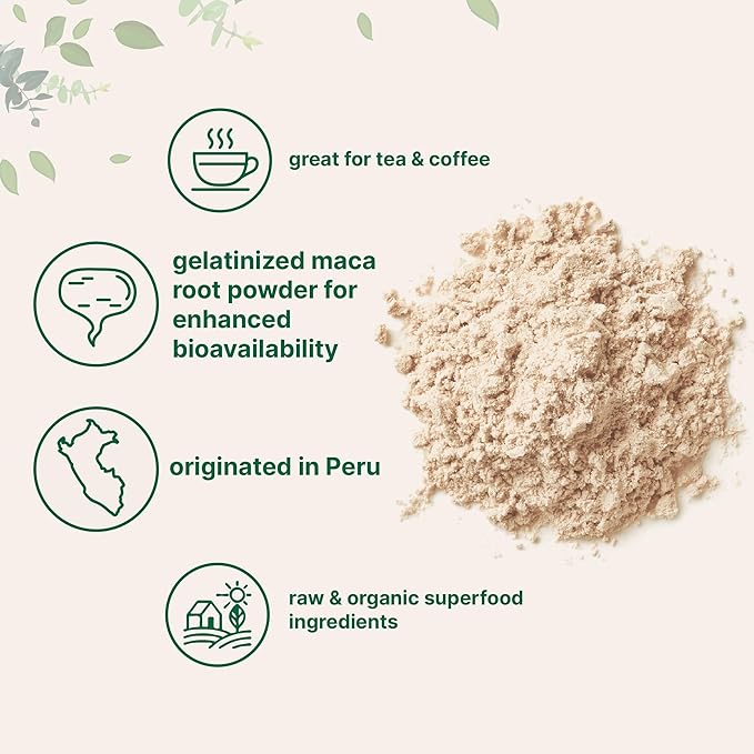 Micro Ingredients Organic Maca Root Powder, 2 Pound, Gelatinized for Better Absorption, Rich in Antioxidants, No GMOs, Vegan Friendly and Peru Origin