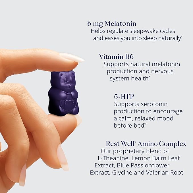 SugarBearPro Sleep Gummy 2 Month Supply, Extra Strength Melatonin 6mg, for Men & Women, Vegan Vitamin B6, L-Theanine, 5 HTP, Valerian, Sleep Aid for Adults & Teens, Certified Kosher