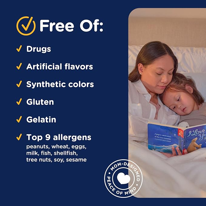 Mommy's Bliss Kids Sleep Melatonin Gummies, Non Habit-Forming with No Artificial Colors, Flavors or Gelatin - Age 3 Years+ - Strawberry Flavor - 100 Sleep Gummies
